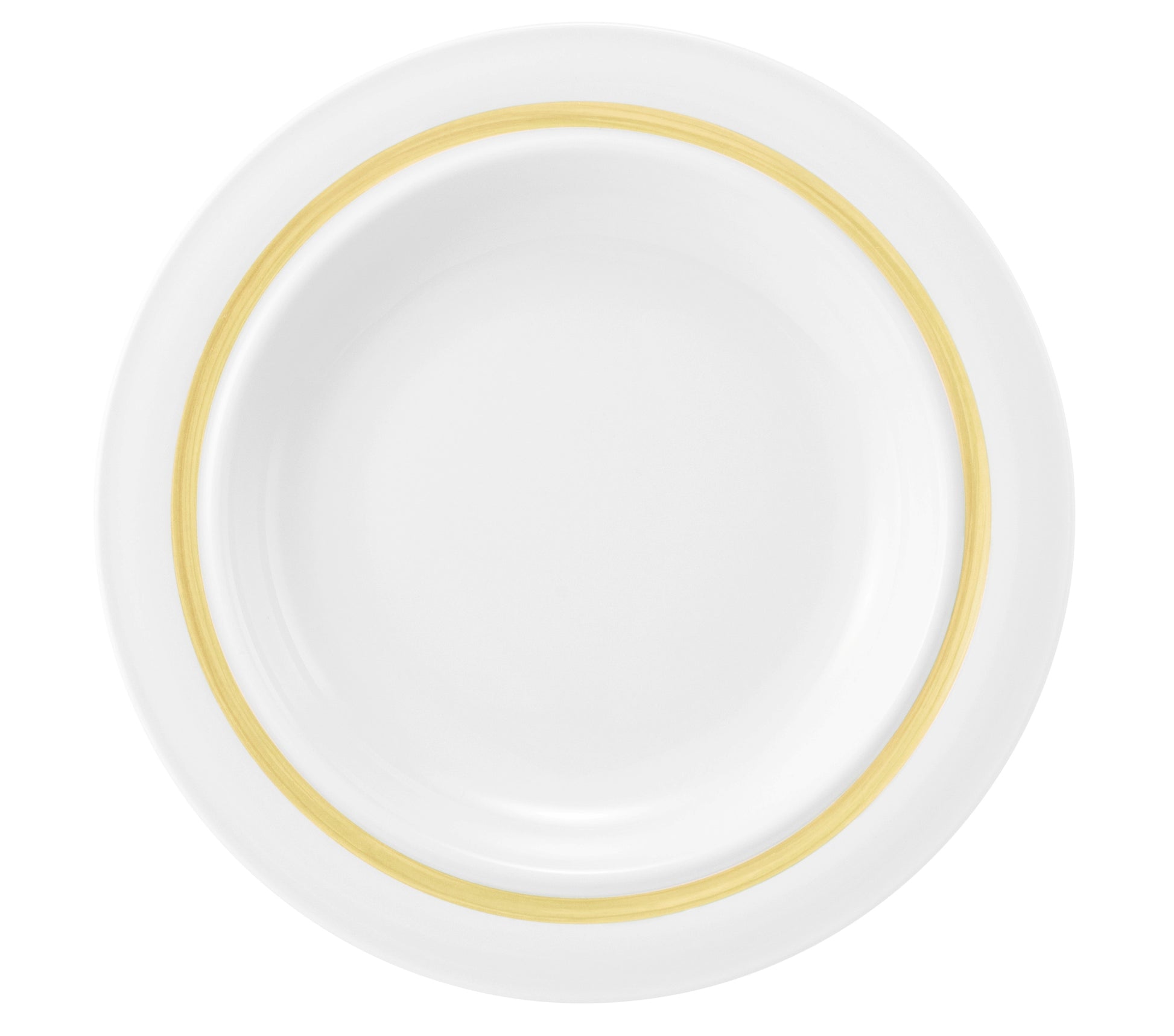 Weiße Schüssel mit goldener Kante