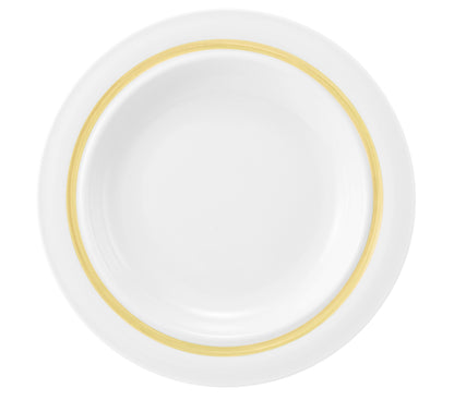 Weiße Schüssel mit goldener Kante