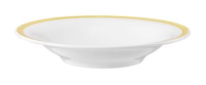Weiße Schale mit gelbem Rand