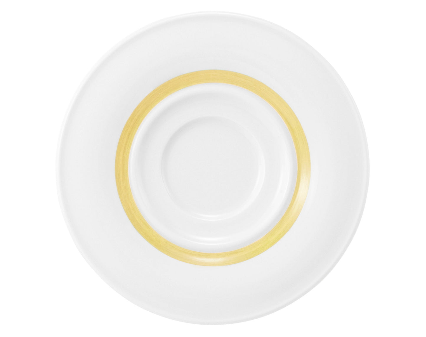 Weiße Servierplatte mit goldener Kante