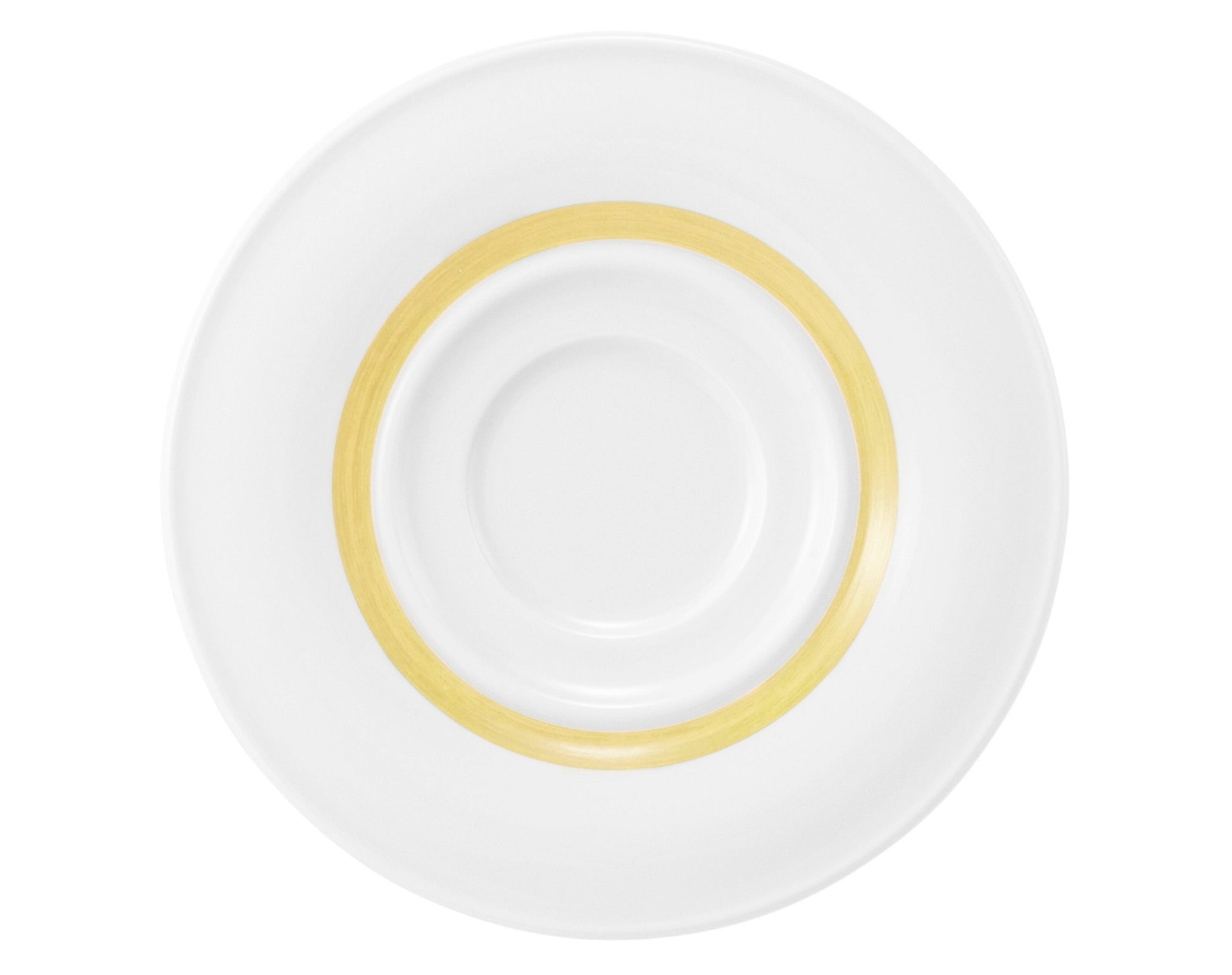 Weiße Servierplatte mit goldener Kante