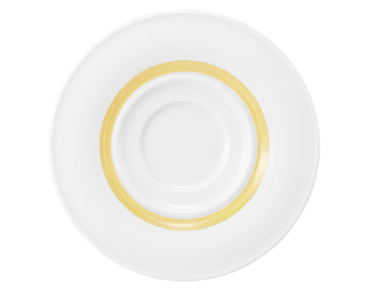 Weiße Servierplatte mit goldener Kante