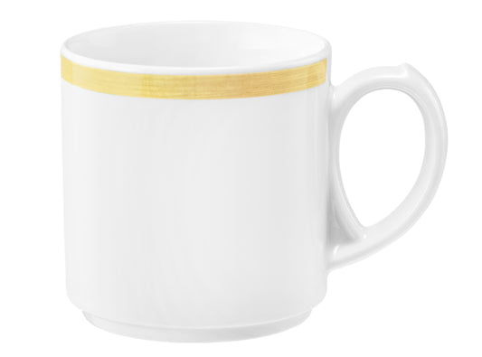 Weiße Kaffeetasse mit goldener Linie