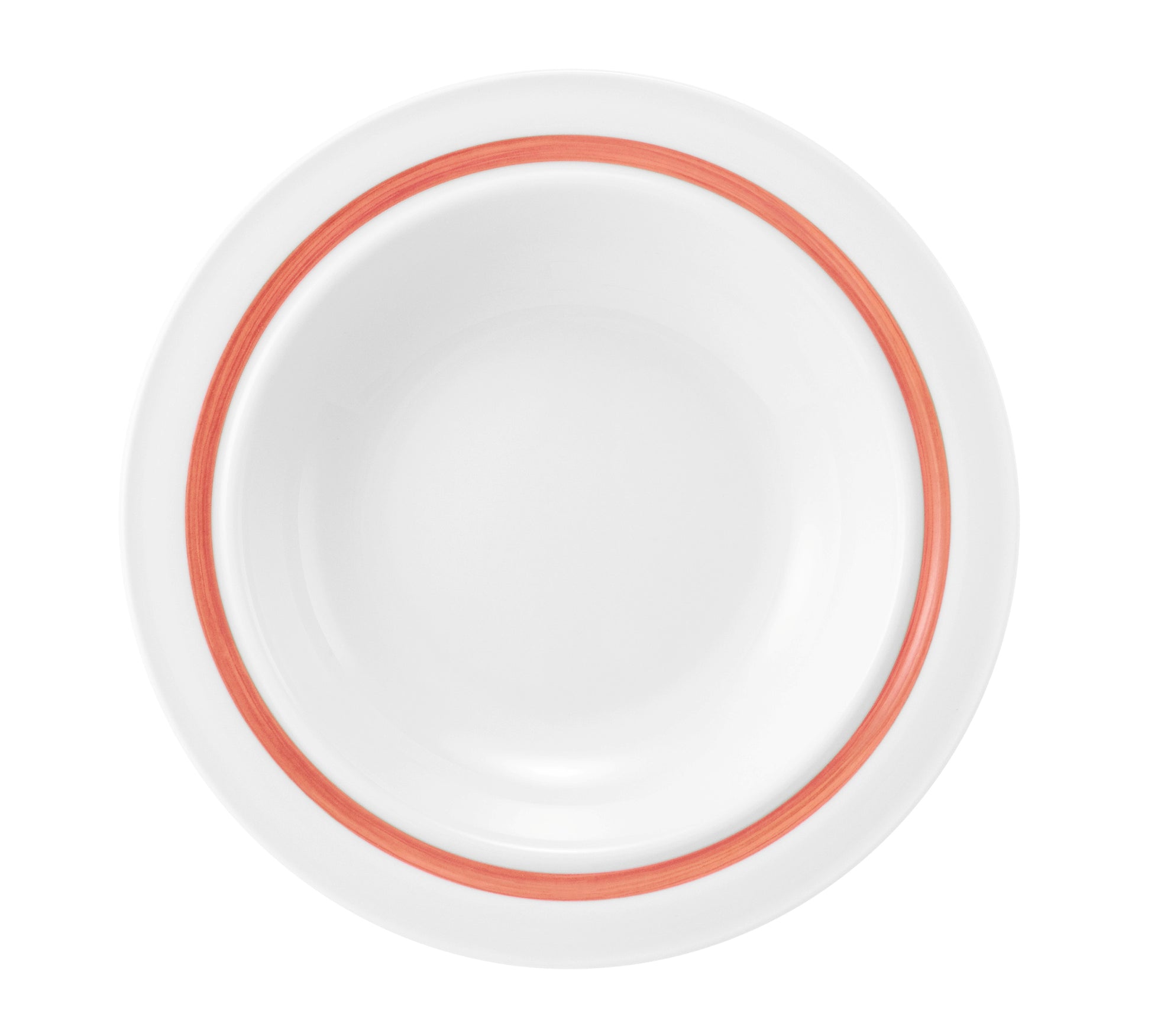 Weiße Servier-Schale mit rotem Rand