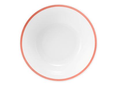 Weiße Schale mit rotem Rand