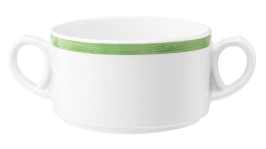 Weiße Tasse mit grüner Linie