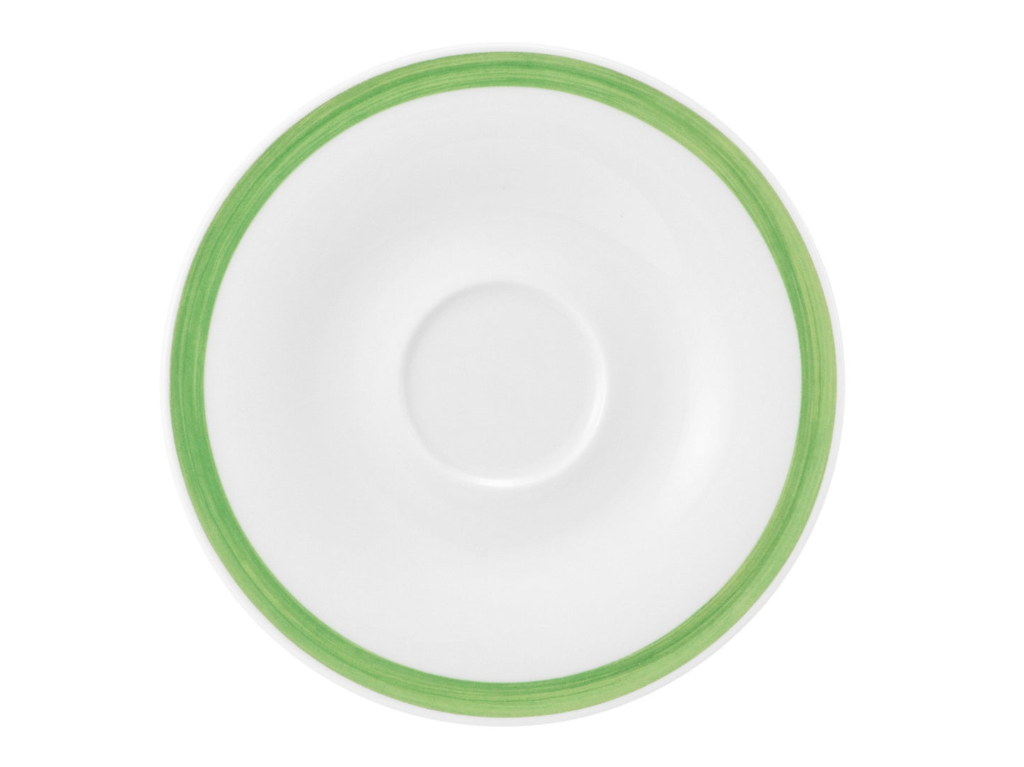 Leere grüne Teller für Gastronomie