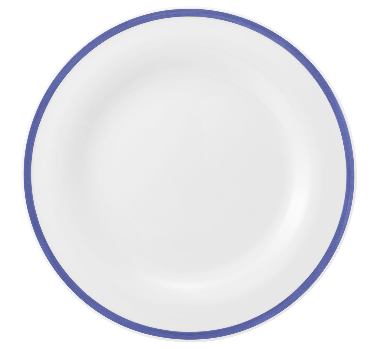 Weiße Tellerplatte mit blauem Rand