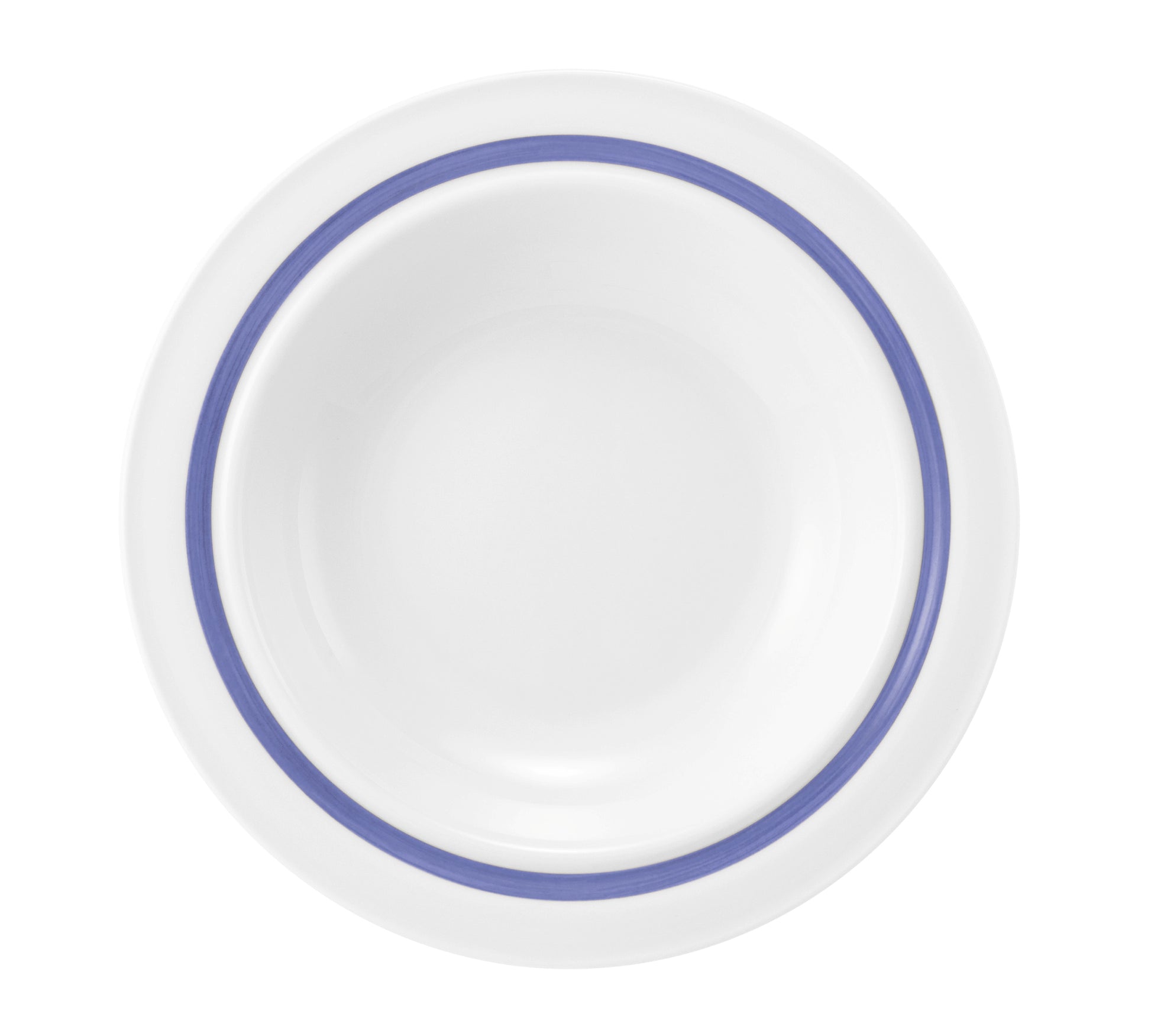 Weiße Schüssel mit blauem Rand