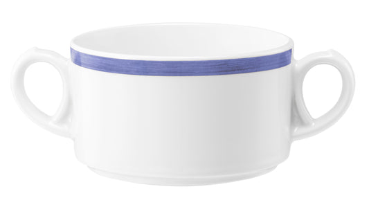 Weiße Kaffeetasse mit blauer Linie
