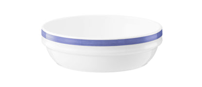 Weiße Schale mit blauem Rand
