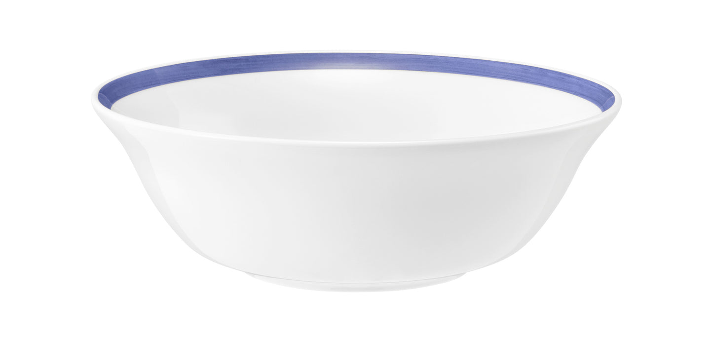 Weiße Schüssel mit blauer Rand