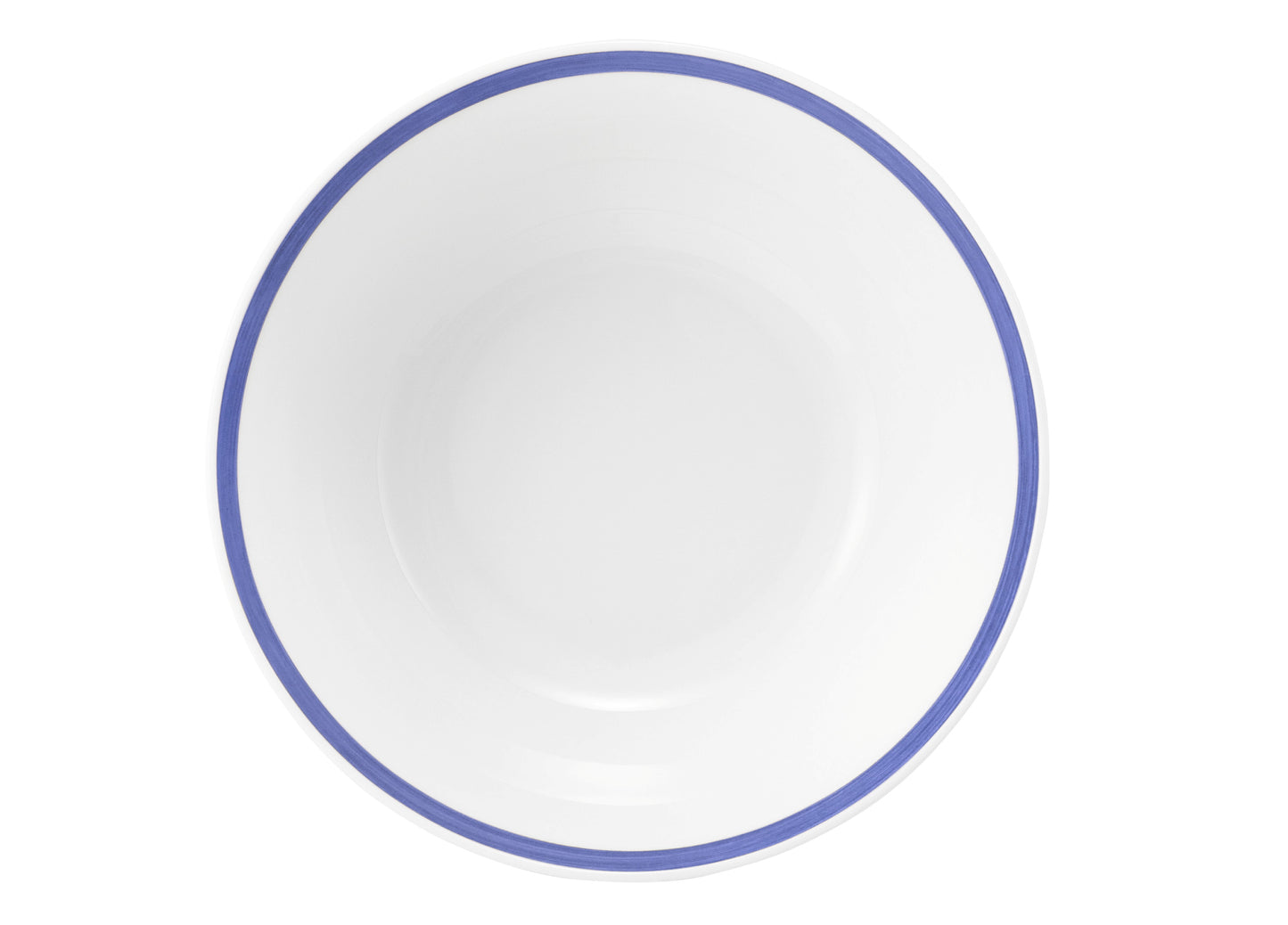 Weiße Schüssel mit blauer Rand