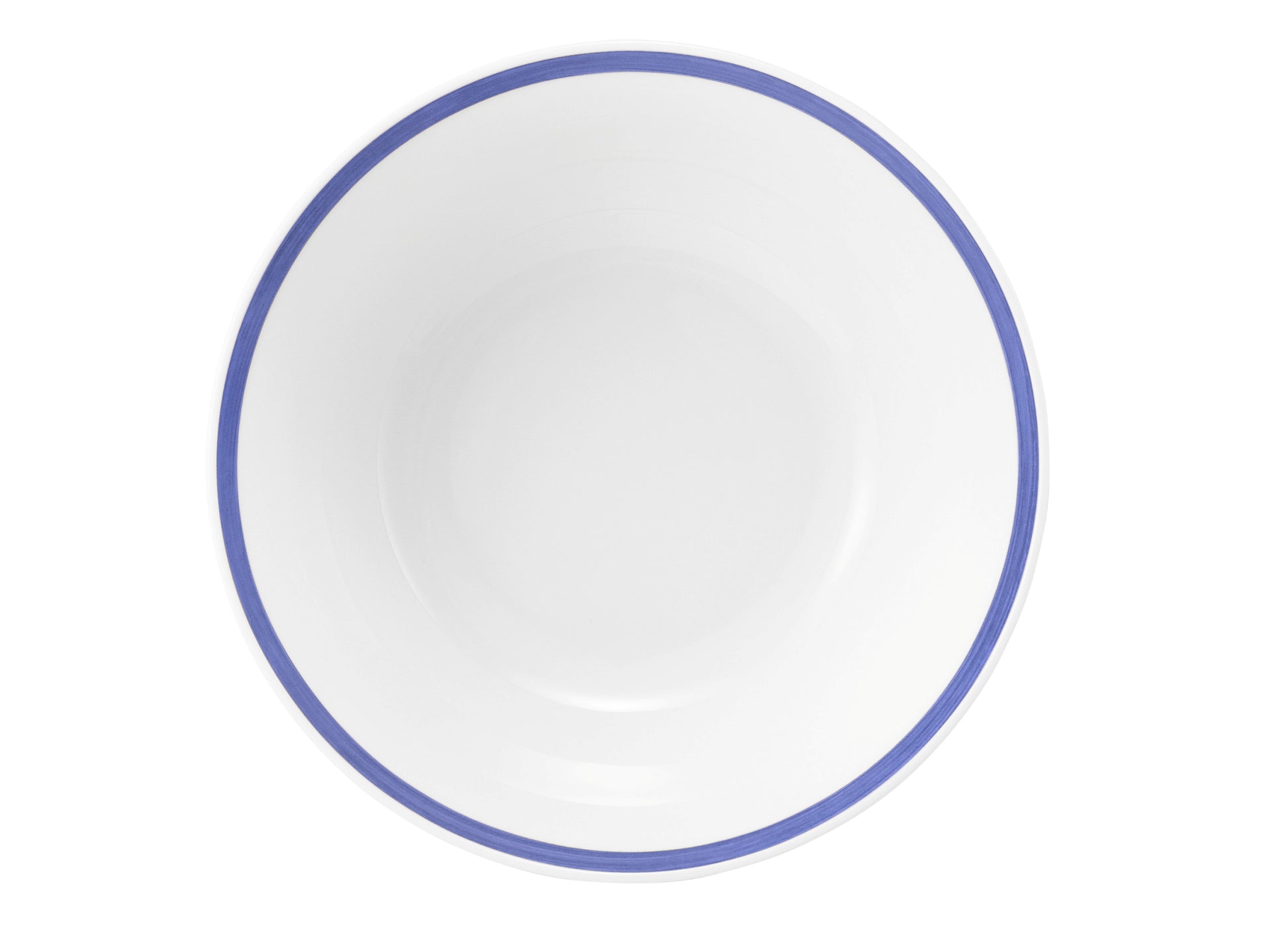 Weiße Schüssel mit blauer Rand