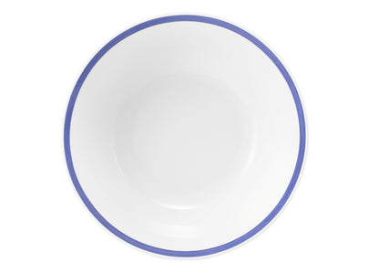 Weiße Schüssel mit blauer Rand