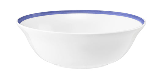 Weiße Schüssel mit blauer Rand