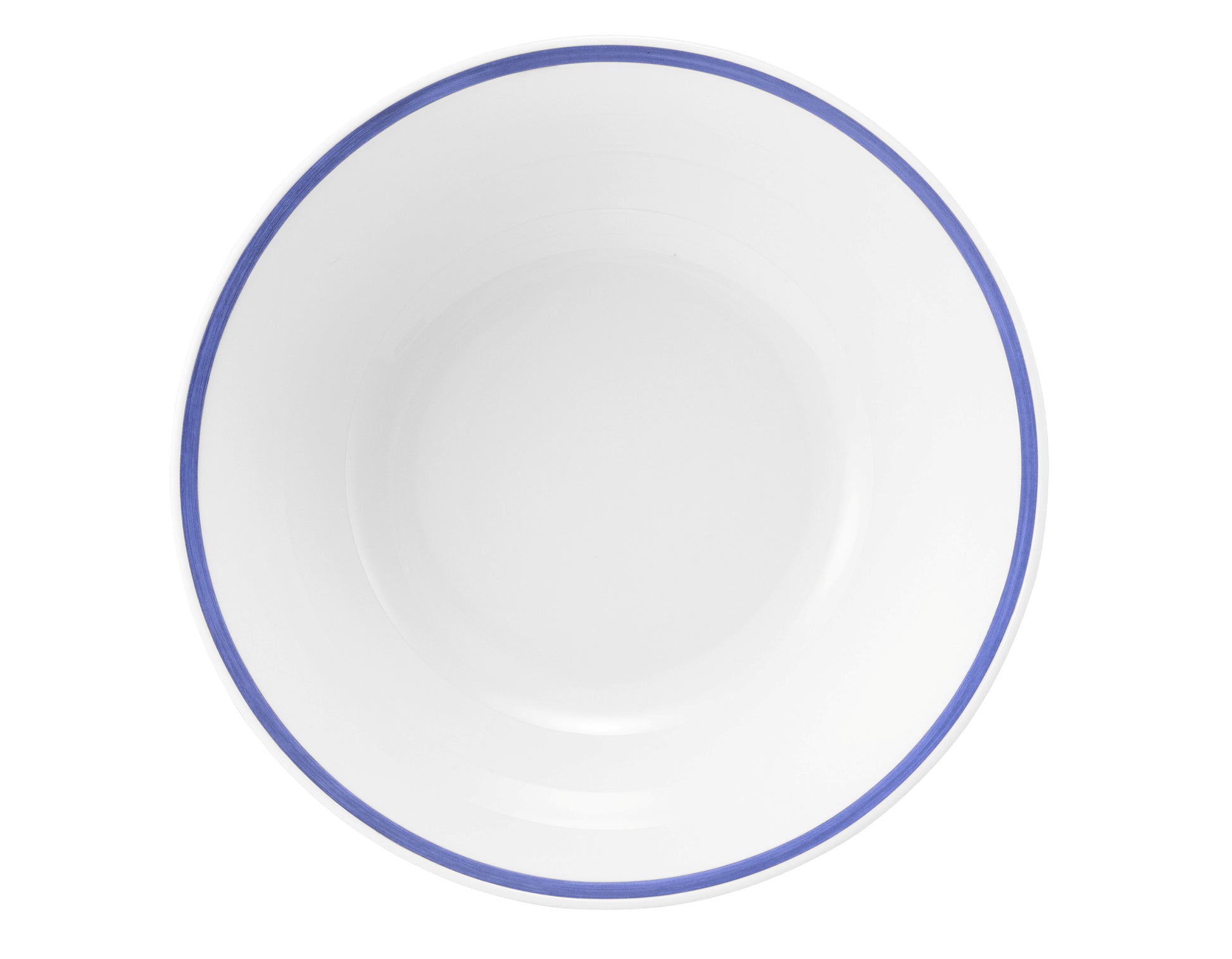 Weiße Schüssel mit blauer Rand