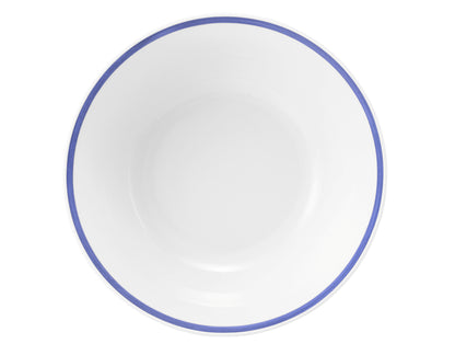 Weiße Schüssel mit blauer Rand