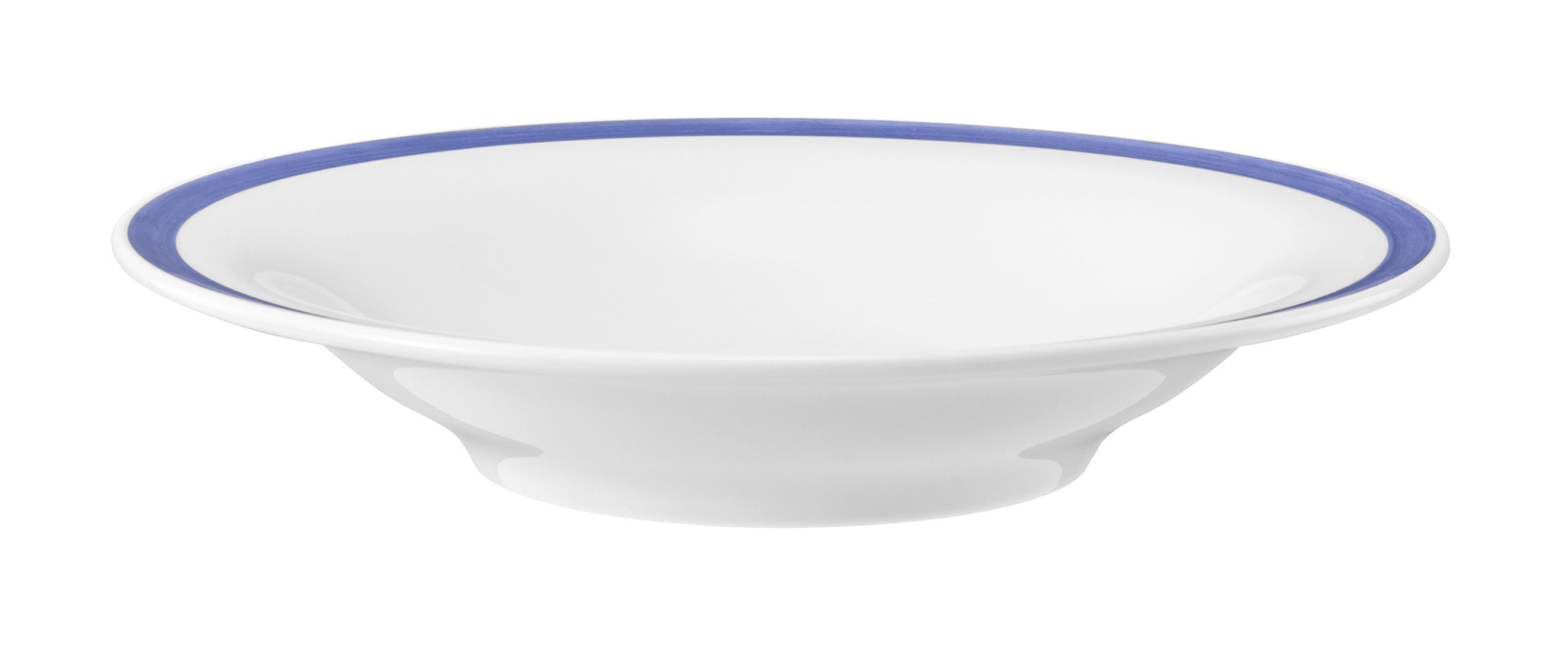 Weiße Schale mit blauem Rand