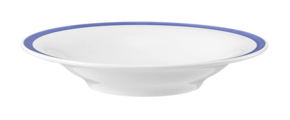Weiße Schale mit blauem Rand