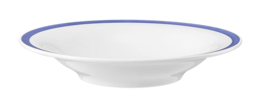 Weiße Schale mit blauem Rand