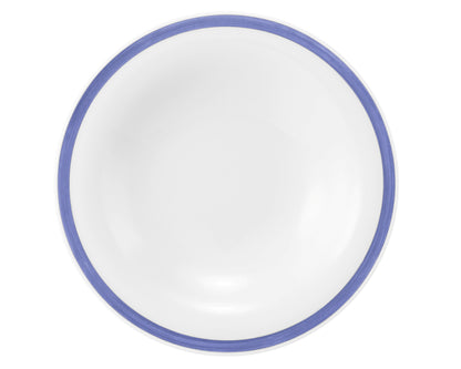 Weiße Schale mit blauem Rand