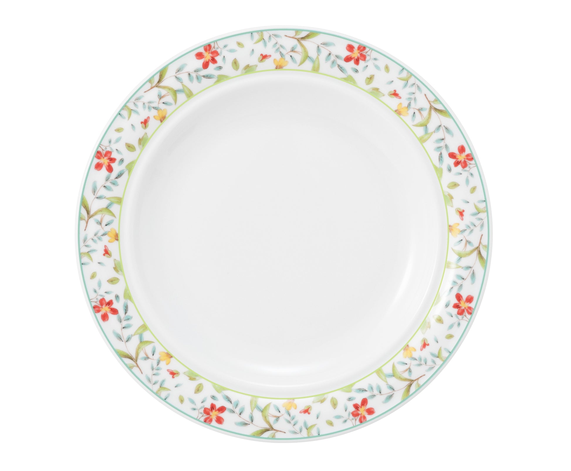 Weißer Teller mit Blumenmuster