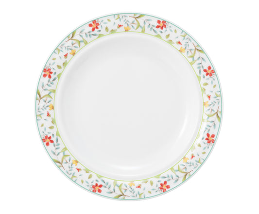 Weißer Teller mit Blumenmuster