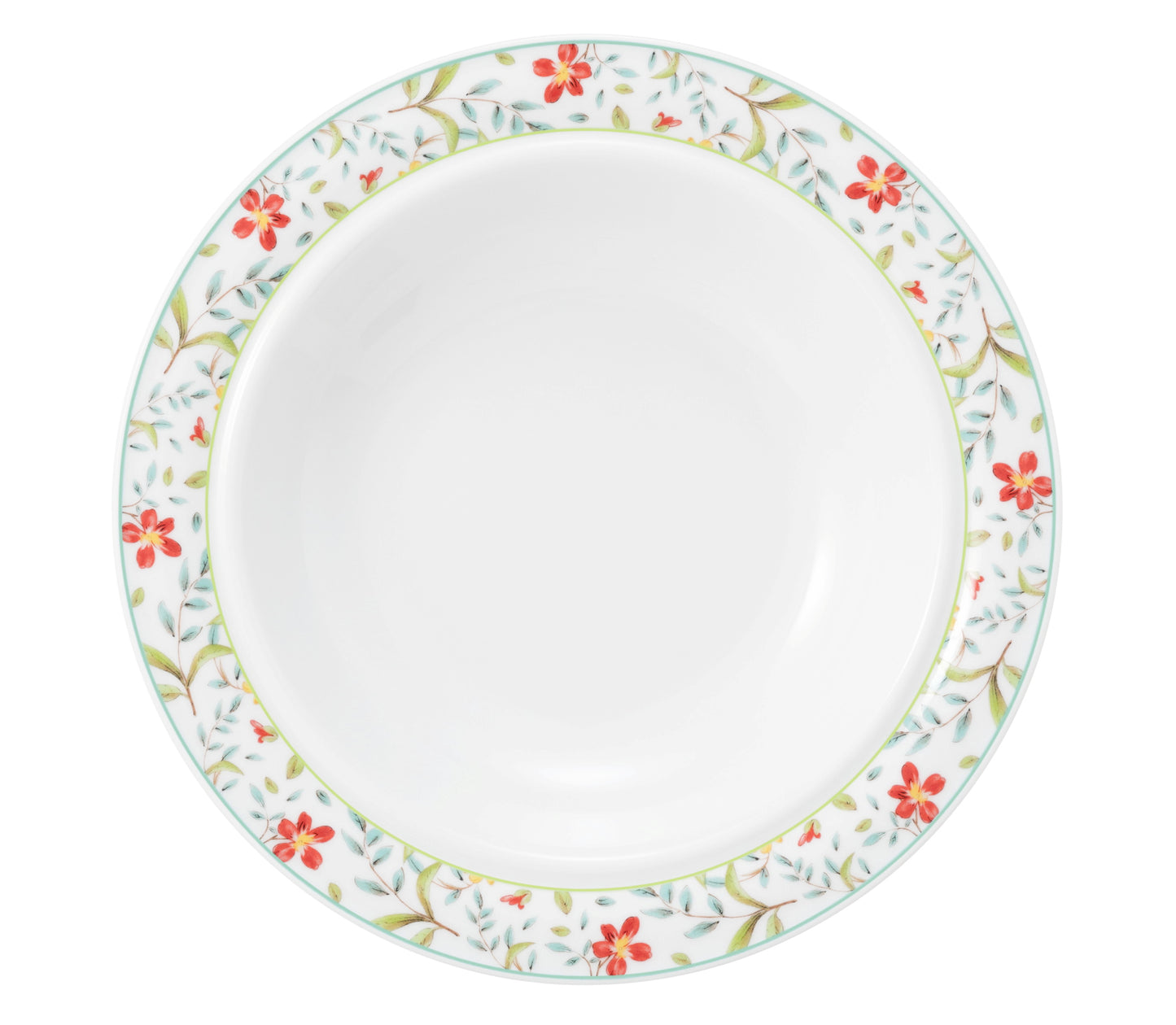 Weiße Servier-Schüssel mit Blumendekor