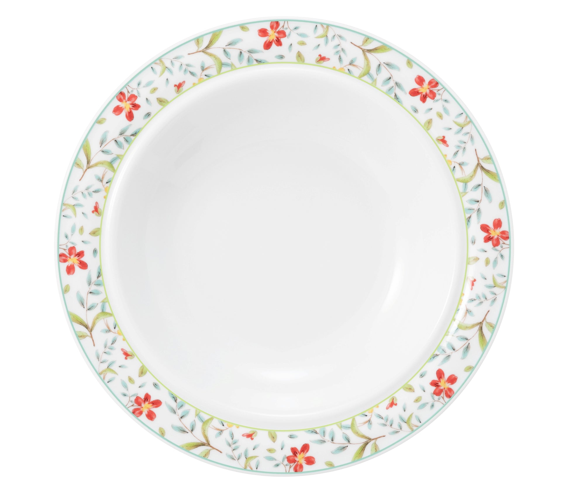 Weiße Servier-Schüssel mit Blumendekor