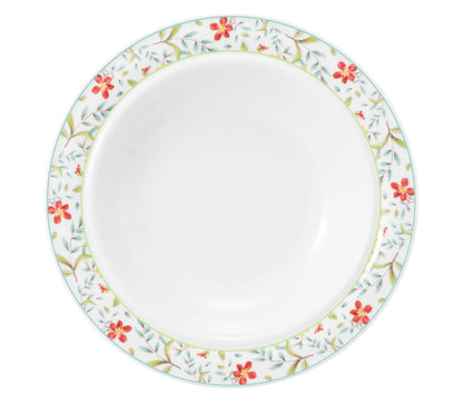 Weiße Servier-Schüssel mit Blumendekor