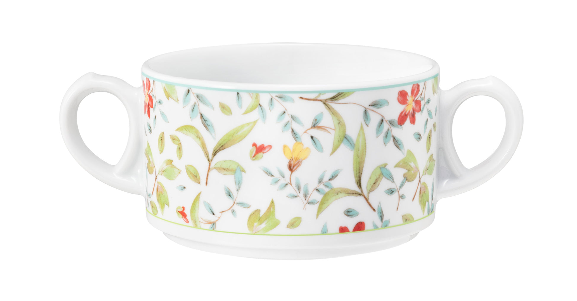 Porzellansuppentasse mit Blumenmuster