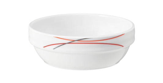Weiße Schale mit roten Linien