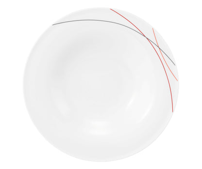 Weiße Suppenschale mit rotem Dekor