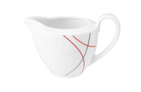 Weißer Kaffeekrug mit Dekor
