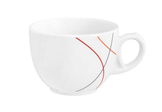 Weiße Tasse mit bunten Linien