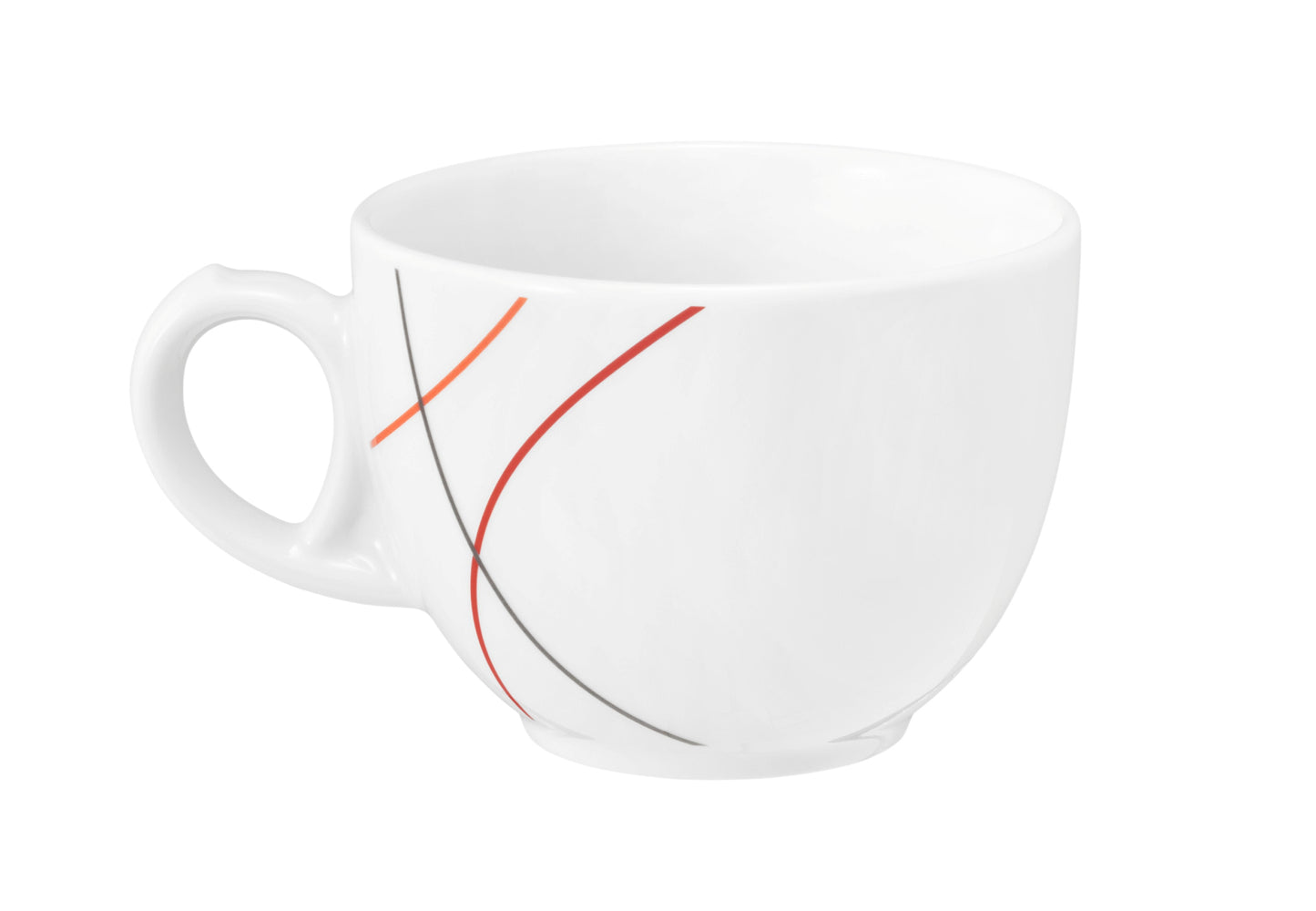 Weiße Tasse mit bunten Linien