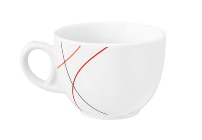 Weiße Tasse mit bunten Linien