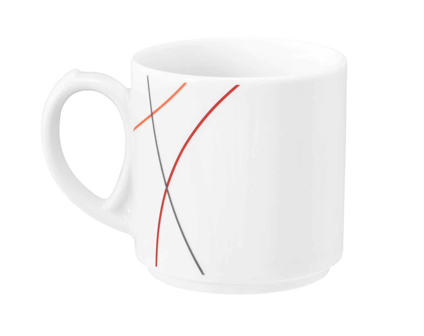 Weiße Tasse mit Linienmuster