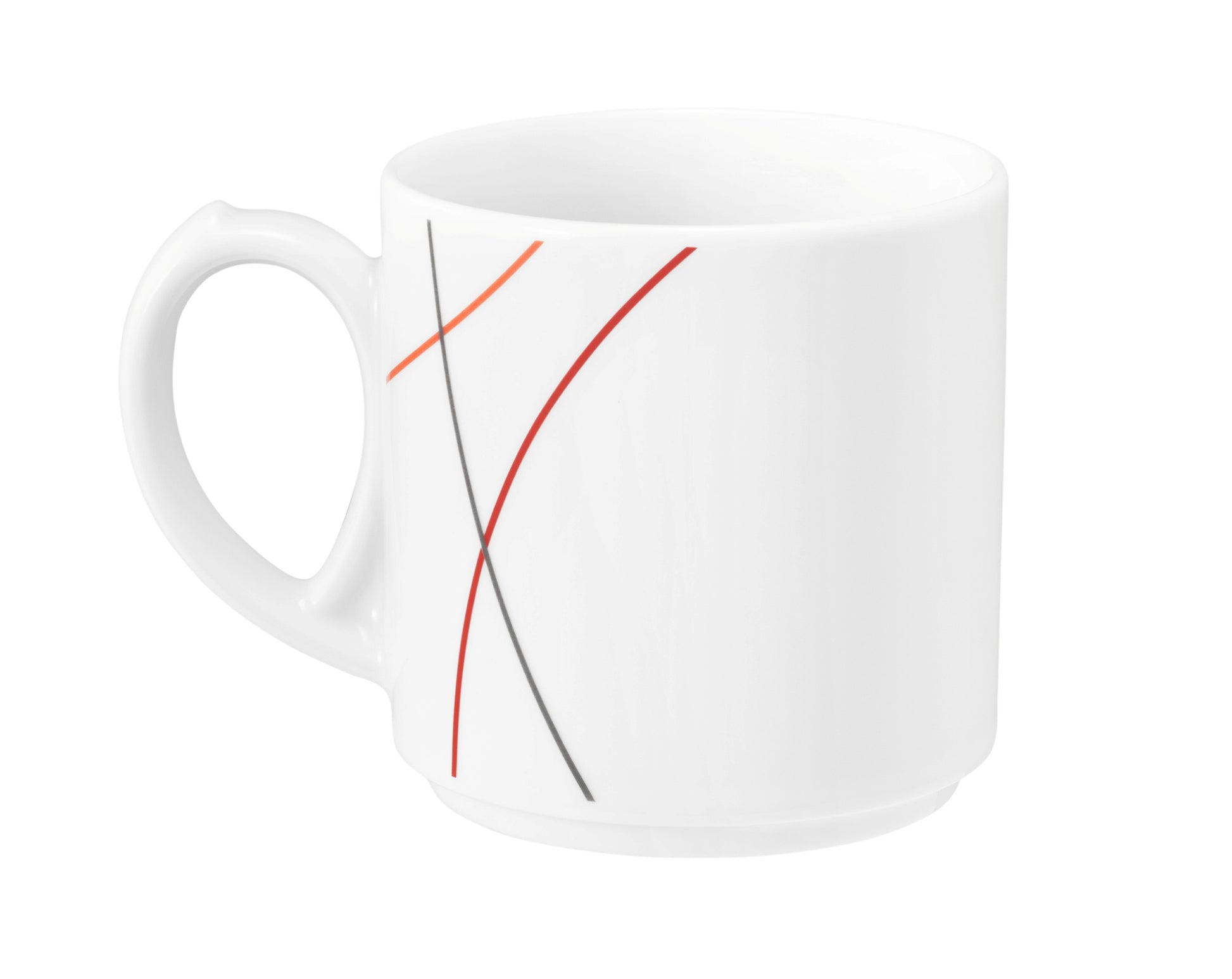 Weiße Tasse mit Linienmuster