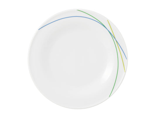 Leere B2B-Gastronomie-Teller mit bunten Linien
