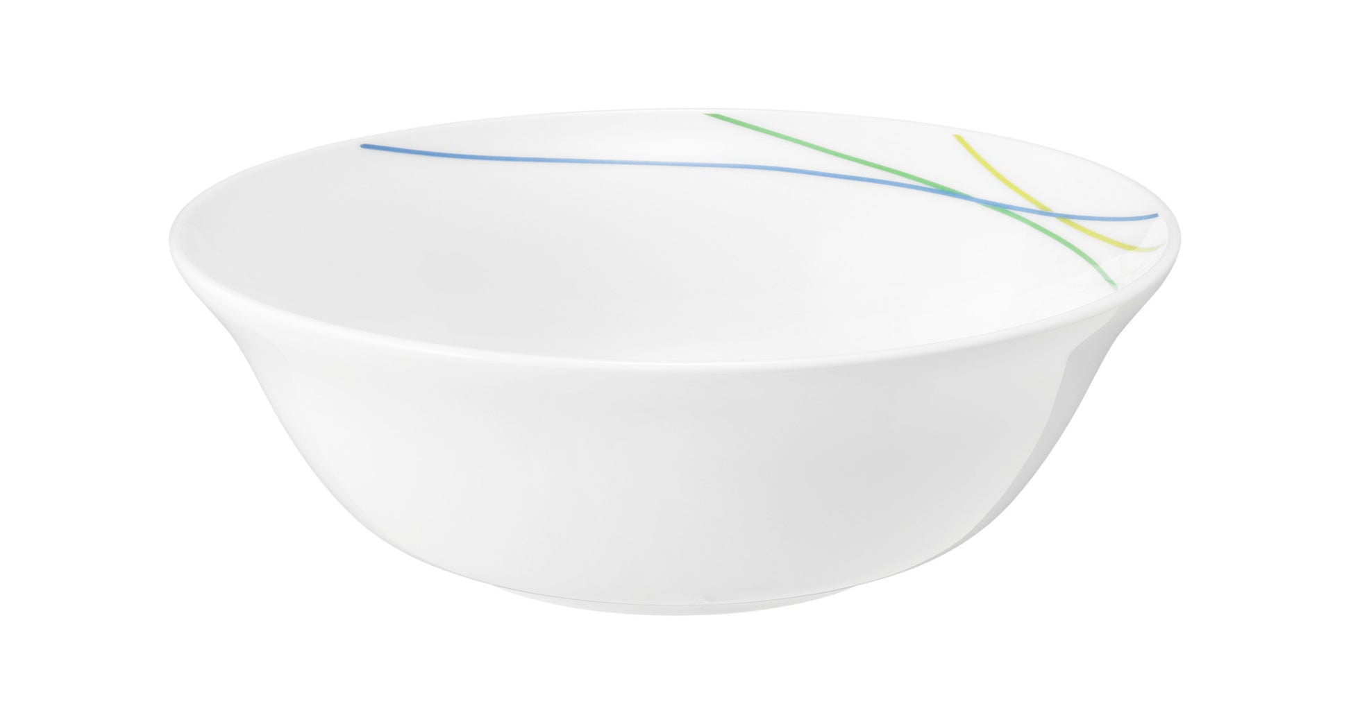 Weiße Schüssel mit bunten Linien