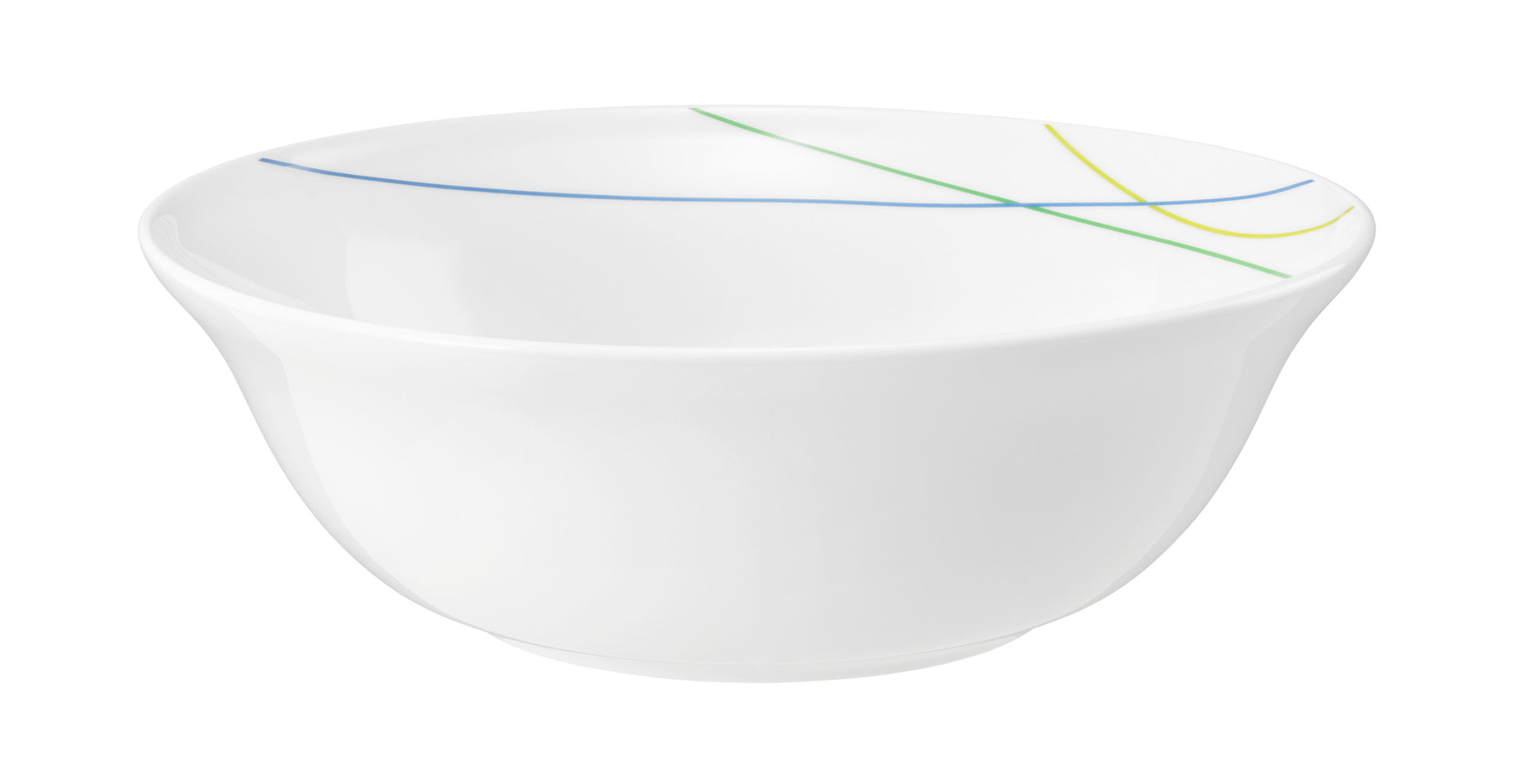 Weiße Schüssel mit bunten Linien