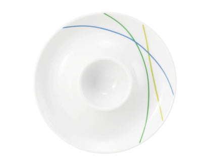 Weiße Schale mit bunten Linien