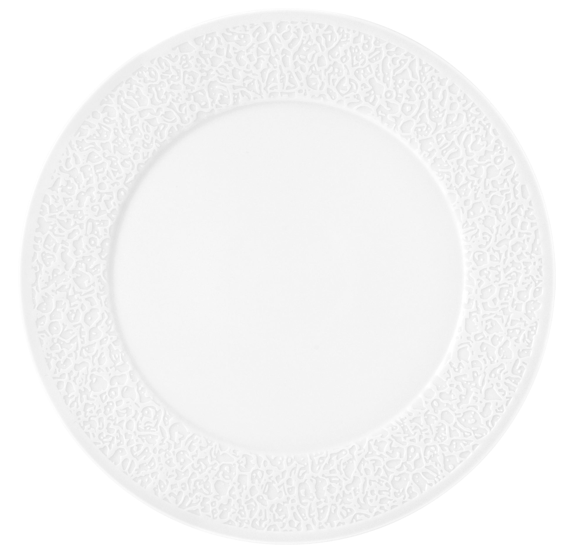 Weißer, leerer Porzellanteller, Nahaufnahme
