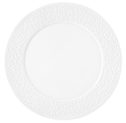 Weißer, leerer Porzellanteller, Nahaufnahme