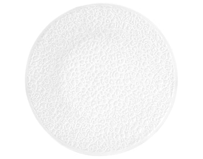 Weiße Tellerplatte mit Textur