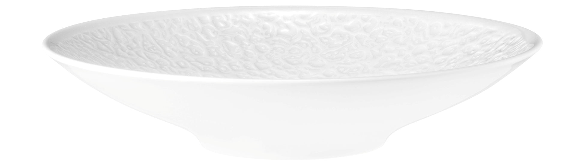 Weiße Schale mit Strukturmuster.