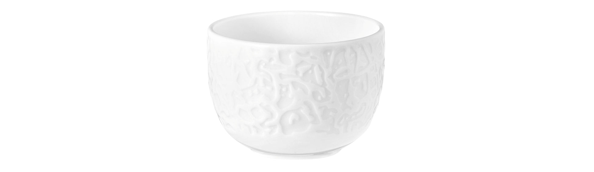 Weiße Tasse mit Strukturmuster