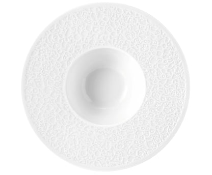 Weiße Designer-Schale auf Fuß